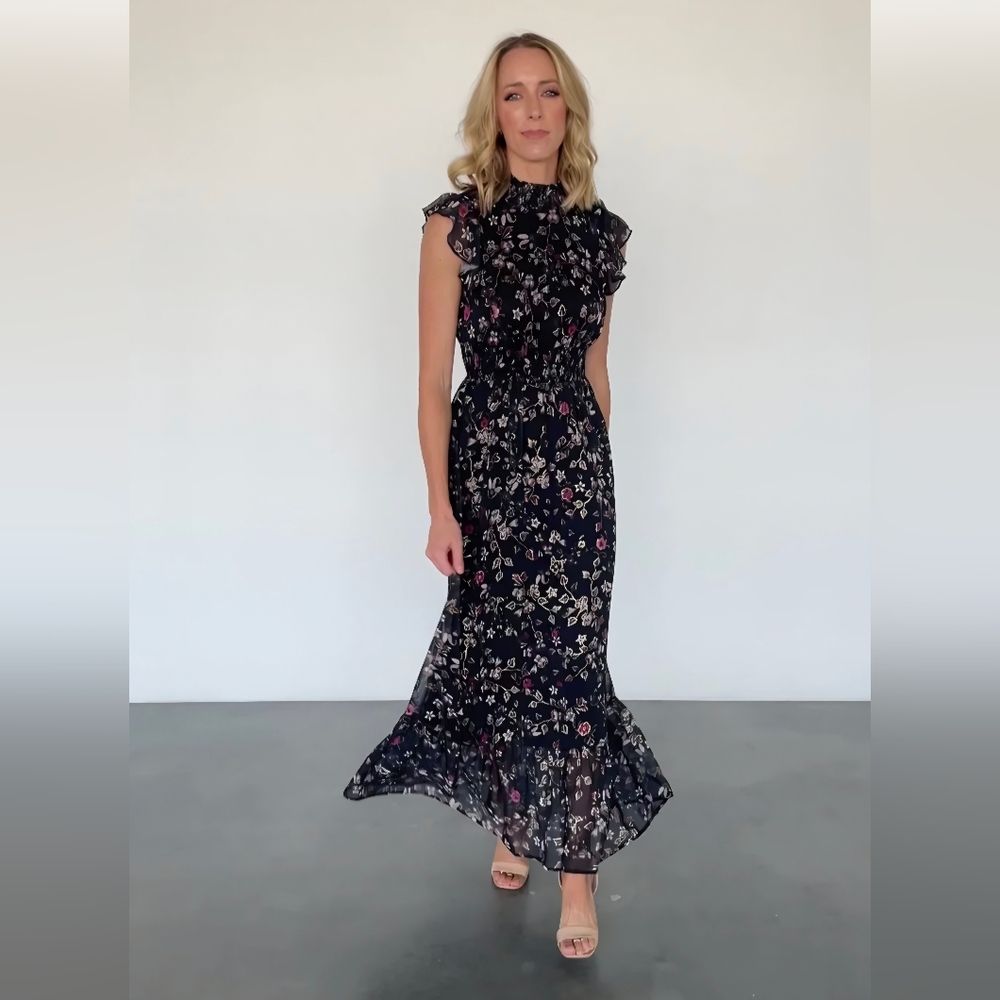 Baltic Born Floral Black Maxi Dress